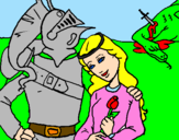Dibuix Sant Jordi y la princesa pintat per carla j