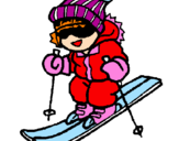 Dibuix Nen esquiant  pintat per dalila