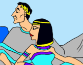 Dibuix Cèsar i Cleòpatra pintat per xenia blasco