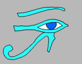 Dibuix Ull Horus pintat per bruixeta