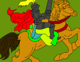 Dibuix Cavaller a cavall pintat per carles