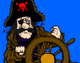 Dibuix Capità pirata pintat per rami