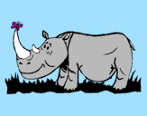 Dibuix Rinoceront i Papallona pintat per emma6