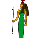 Dibuix Hathor pintat per aida