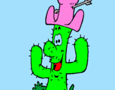 Dibuix Cactus amb barret  pintat per roger