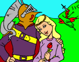 Dibuix Sant Jordi y la princesa pintat per rocio campoy