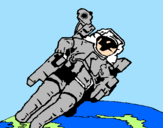 Dibuix Astronauta en l'espai pintat per juliamarti