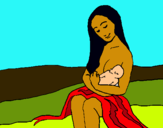 Dibuix Mare amb la seva nadó pintat per clara