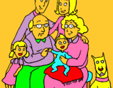 Dibuix Família pintat per elisa