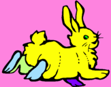 Dibuix Conill content  pintat per NURIA O.S