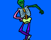 Dibuix Esquelet content  pintat per ARNAU