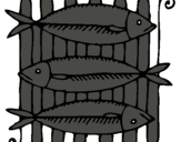 Dibuix Peix a la brasa pintat per emili