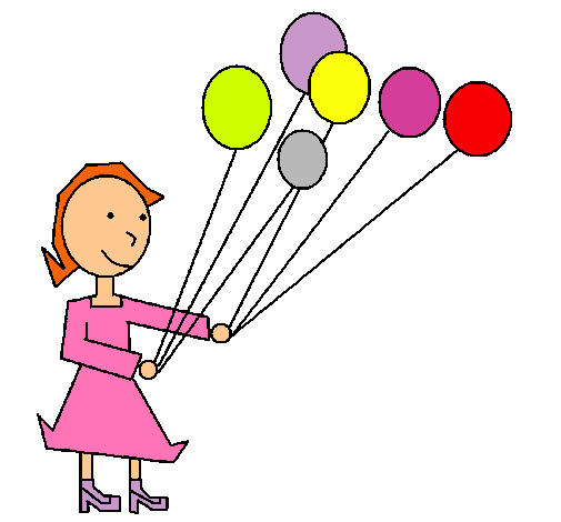 Noia amb globus 