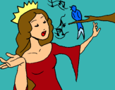 Dibuix Princesa cantant pintat per carleteta