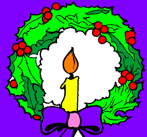 Corona de nadal i una espelma