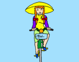 Dibuix Xina amb bicicleta pintat per Araneta