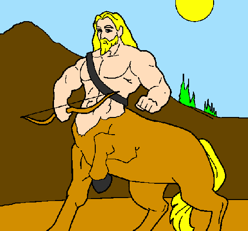 Dibuix Centaure amb arc pintat per QUIRO