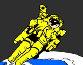 Dibuix Astronauta en l'espai pintat per vasyl