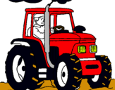 Dibuix Tractor en funcionament  pintat per jordi