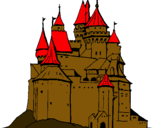Dibuix Castell medieval pintat per xavi