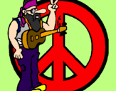 Dibuix Músic hippy  pintat per Astèrix