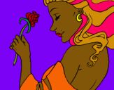Dibuix Princesa amb una rosa pintat per flupi