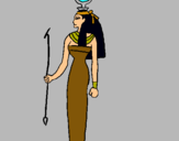 Dibuix Hathor pintat per alba