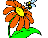 Dibuix Margarida amb abella pintat per 3-8-2001