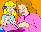 Dibuix Mare i filla pintat per mónica losada