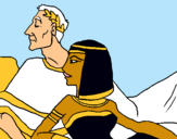 Dibuix Cèsar i Cleòpatra pintat per Laia