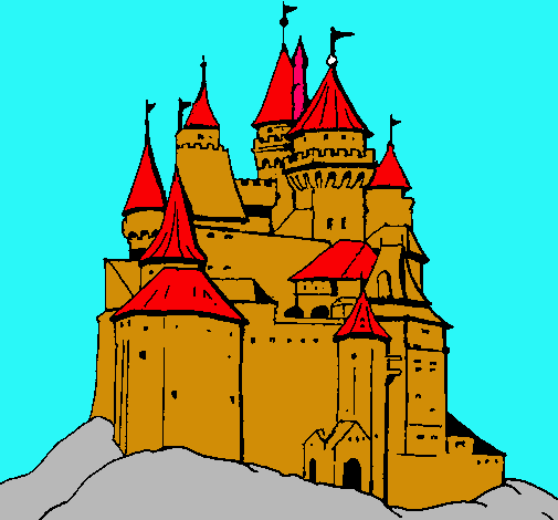 Dibuix Castell medieval pintat per el  castell