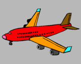 Dibuix Avió de passatgers  pintat per neus tort boltà
