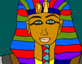 Dibuix Tutankamon pintat per su