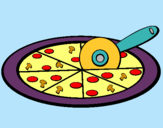 Dibuix Pizza pintat per ester