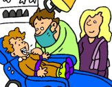 Dibuix Nen en el dentista pintat per judith p.s