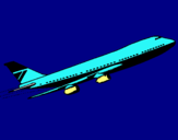 Dibuix Avió en l'aire  pintat per ARAN