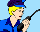 Dibuix Policia amb el walkie pintat per Martina