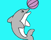 Dibuix Dofí jugant amb una pilota pintat per laia