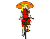 Dibuix Xina amb bicicleta pintat per Bruna