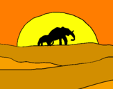 Dibuix Elefant en l'alba pintat per melania,y