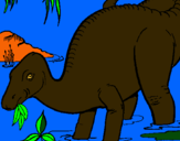Dibuix Dinosaure menjant pintat per Meritxell
