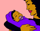 Dibuix Mare amb la seva nadó II pintat per michaell jackson