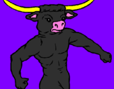 Dibuix Cap de búfal pintat per paula
