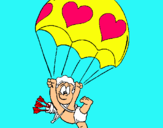 Dibuix Cupido en paracaigudes pintat per ana-96