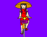 Dibuix Xina amb bicicleta pintat per Emma