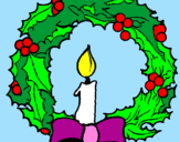 Dibuix Corona de nadal i una espelma pintat per andrea