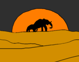 Dibuix Elefant en l'alba pintat per nay  coco