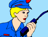 Dibuix Policia amb el walkie pintat per june