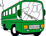 Dibuix Autobús pintat per autocar verd