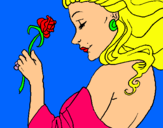 Dibuix Princesa amb una rosa pintat per ANDREA RIALP